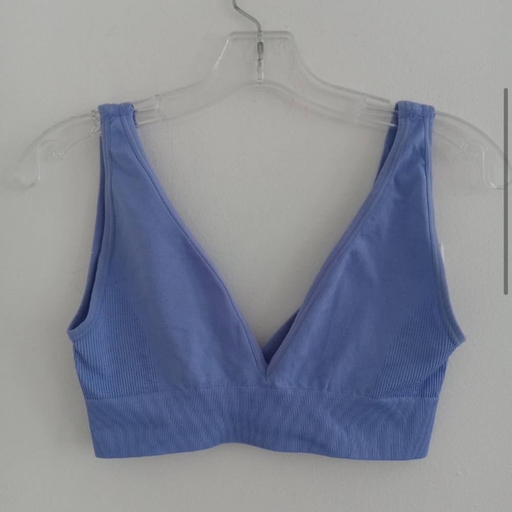 WeWoreWhat | V-Neck Bra Top on Powder Blue